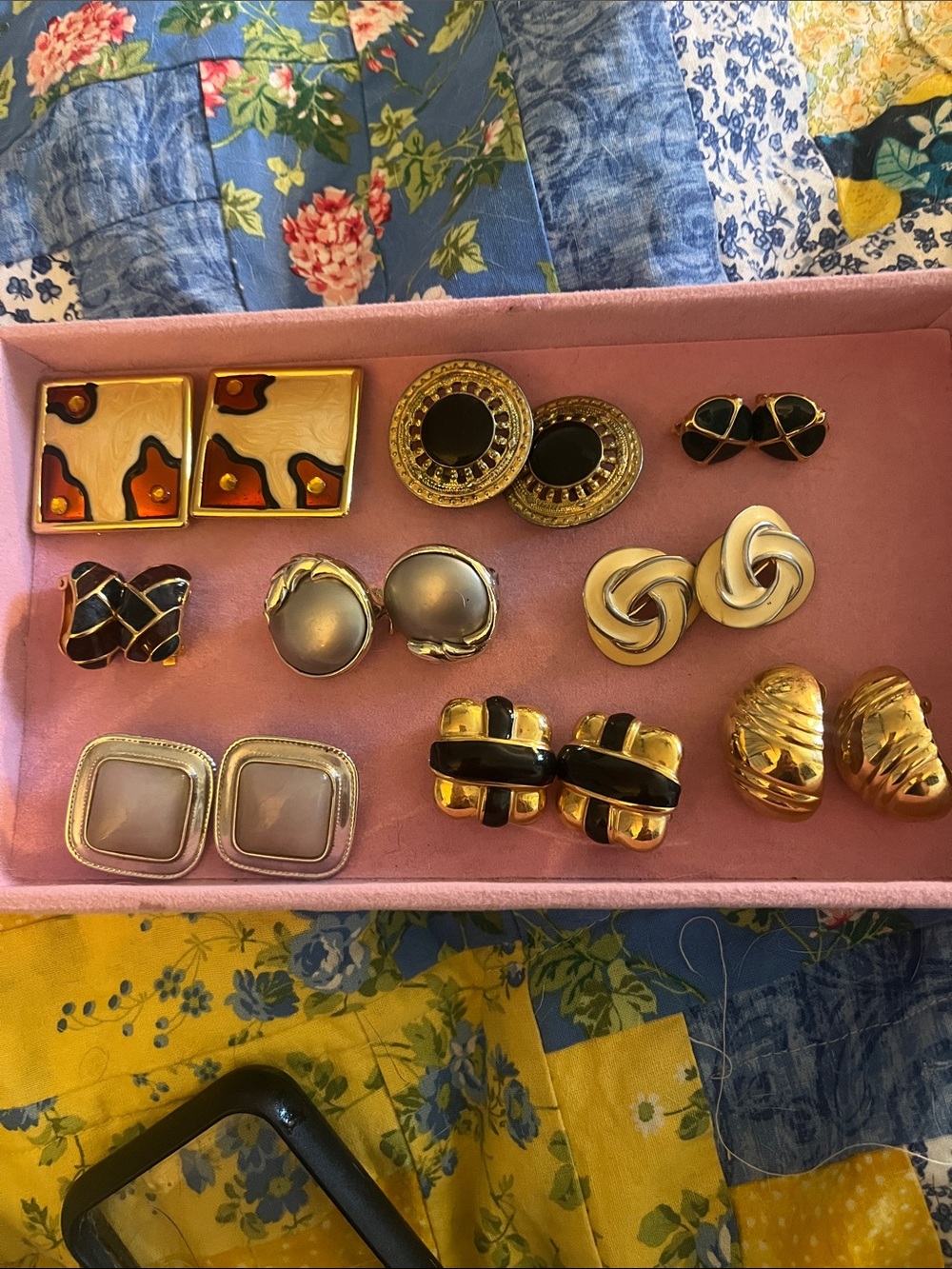 Vintage Gold Tone and Silver Tone Clip On Earrings Lot Jewelry Lot